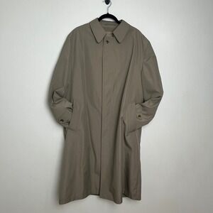 Hart Schaffner Marx Tan Trench Coat‎ Zipper Out Wool Warmer 44R Classic Overcoat
